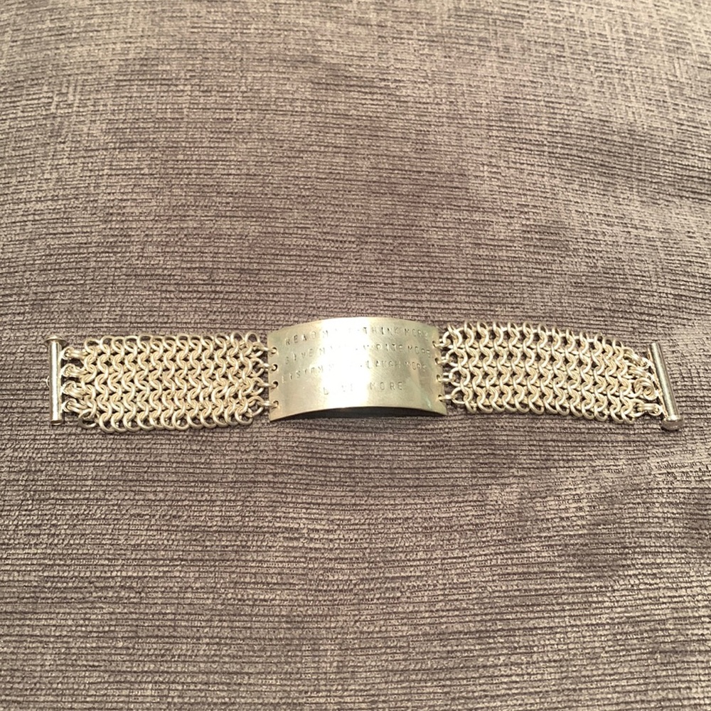 Stamped silver bracelet